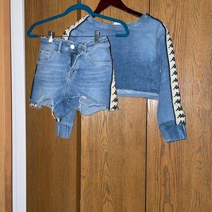 Kappa denim short set